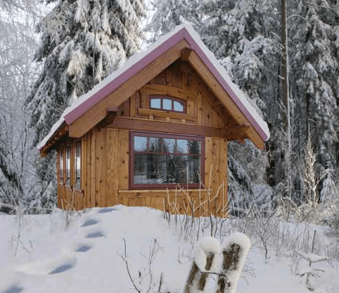 This 99 sq ft quaint Gifford home by Tumbleweed has a porch and optional loft. Larger models can be outfitted with bathrooms and kitchenettes. The Gifford costs $12,000 for the base kit, $2,000 more assembled. or $69 for the plans only.