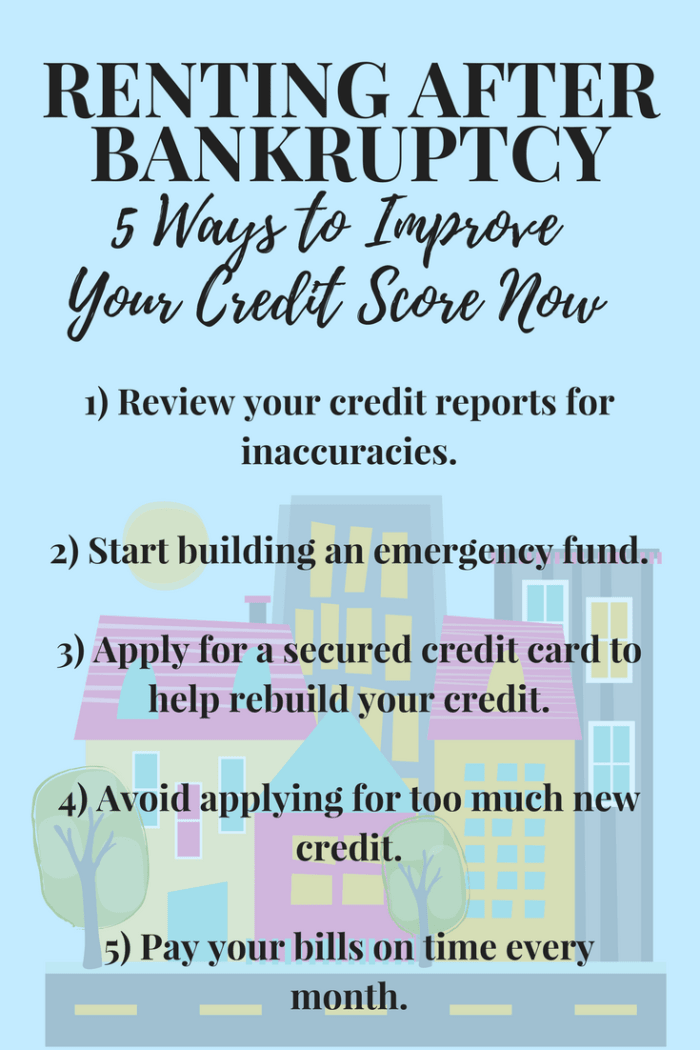 Here are a few tips to help get your credit back on track so it's easier to rent after bankruptcy.