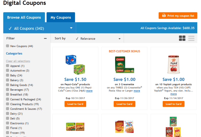 There are currently over 300 digital coupons for me to choose from to use at my local Kroger.