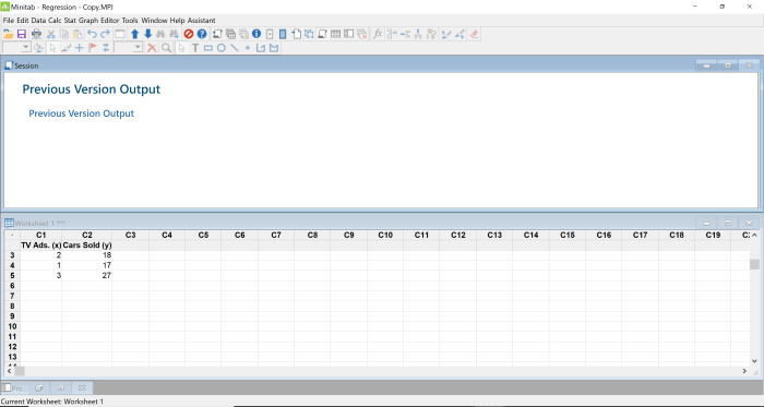 The only variable data used for the scattered plot graph or regression analysis are the dependent and independent variables X and Y.