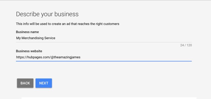 You may elect to use a webpage from your website where you want to drive the majority of your web traffic. Instead of the contact page you may want to direct consumers to a contact page or page that describes the company.