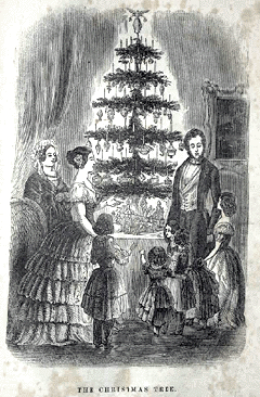 Prince Albert and Queen Victoria helped popularize the Christmas tree in Great Britain about 40 years before the U.S. adopted the custom.
