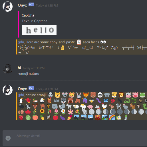 Onyx in action: Discord bots can help you react to messages, liven up your server, and keep things moderated.