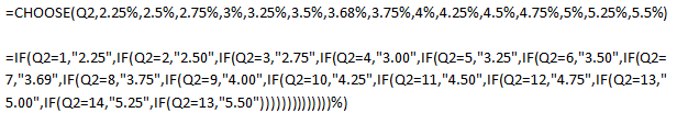 An example of how using CHOOSE allows for simpler formulas (in this case compared to a formula with nested IF statements) in Excel 2007 and Excel 2010.
