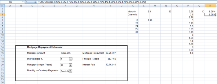 Illustration of how a CHOOSE function can be used in a formula to replace multiple nested IF statements in Excel 2007 and Excel 2010.