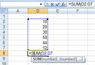 How to use the SUM function in a formula in Excel 2007 and Excel 2010.