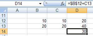 Using $ to change a cell to an absolute reference in a formula in Excel 2007 and Excel 2010.
