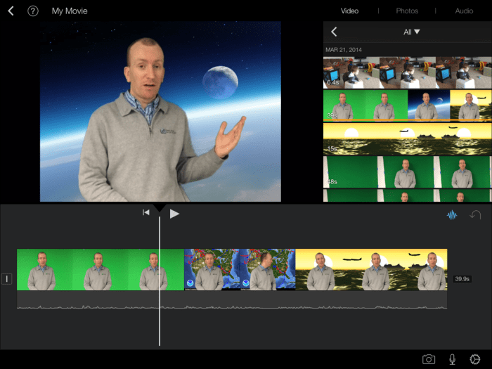 green screen video editing imovie