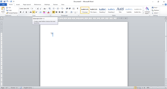 showing fractions in microsoft word