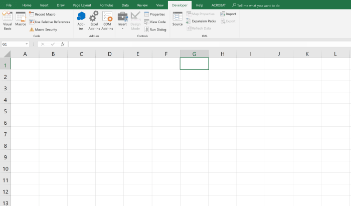The illustration show a selected developer tab selected in Excel. The developer tab option should be added to the Excel before attempting to add a spin button.