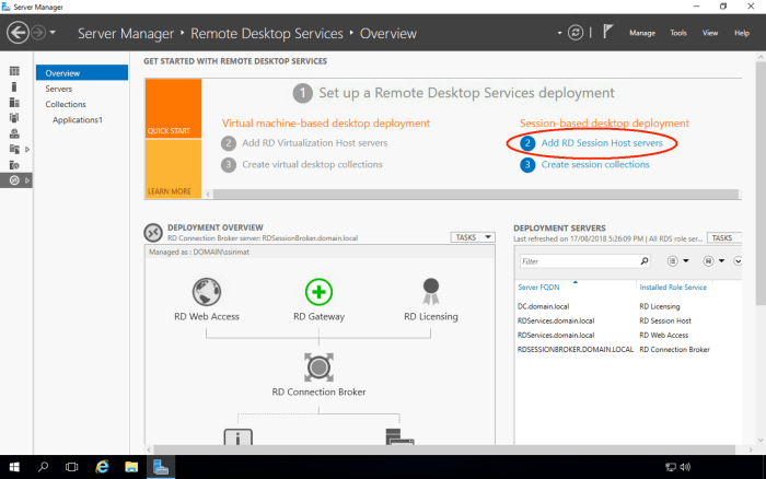 remote desktop services manager server 2019