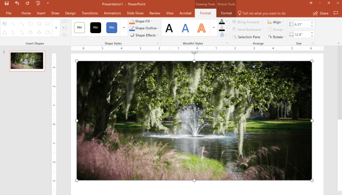 Not every photo is going to fit every shape perfectly. As a result, the shape size may need to be adjusted. In other cases, the photo size may need to be adjusted before it is inserted into the object.