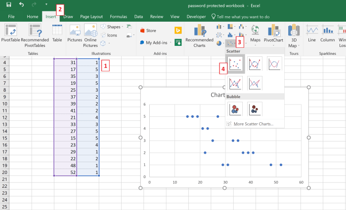 how to create a scatter chart in excel 2016