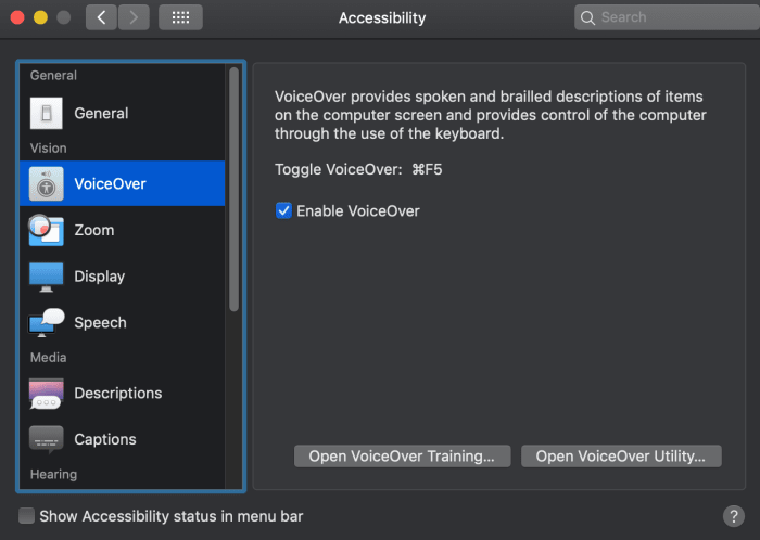voice control shortcut mac