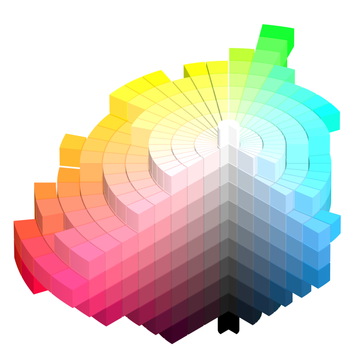 A Representation of the Munsell Color Solid Cylindrical Coordinates. sRGB approximations of the 1943 Munsell color notations.