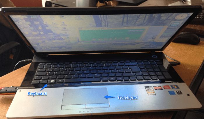 Unlike the desktop and single unit computers, which have the mouse and keybaord as separate devices, the two are integrated within the laptop computer.