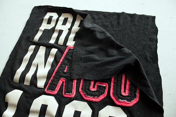 Cut around the pattern. You will be left with two pieces of material.