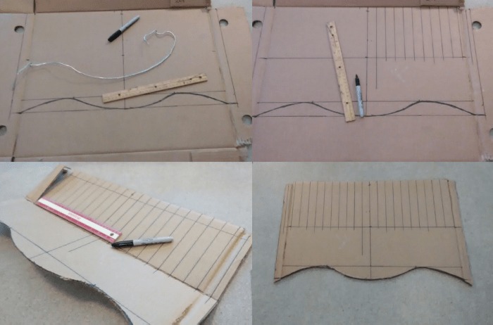 Rather than measure out all of the cut lines, I simply use the width of a ruler to create my one inch wide lines.