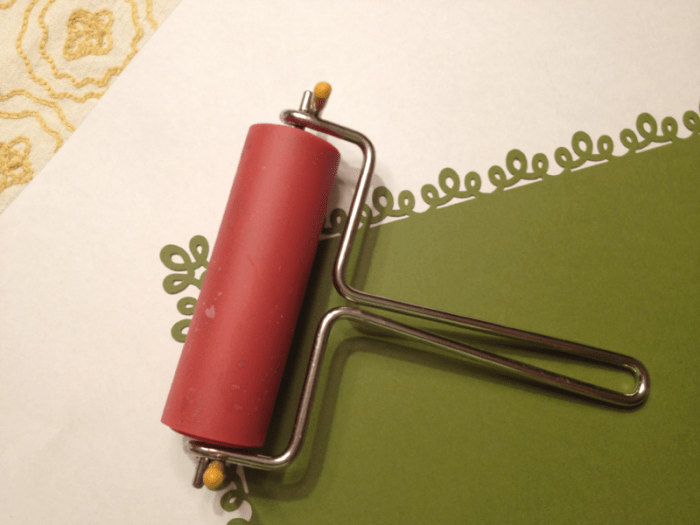 This tool is designed for stamping but is great for pressing glued layers together— eliminating uneven glue coverage and air bubbles.