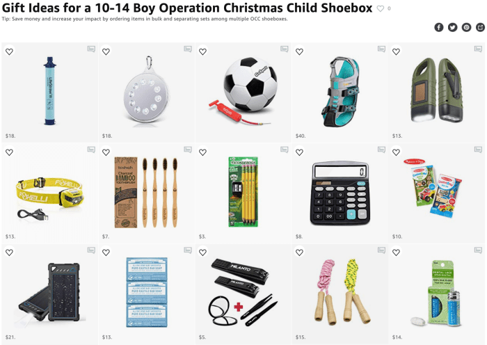 Operation Christmas Child LifeChanging Shoebox Ideas for a 1014 Boy