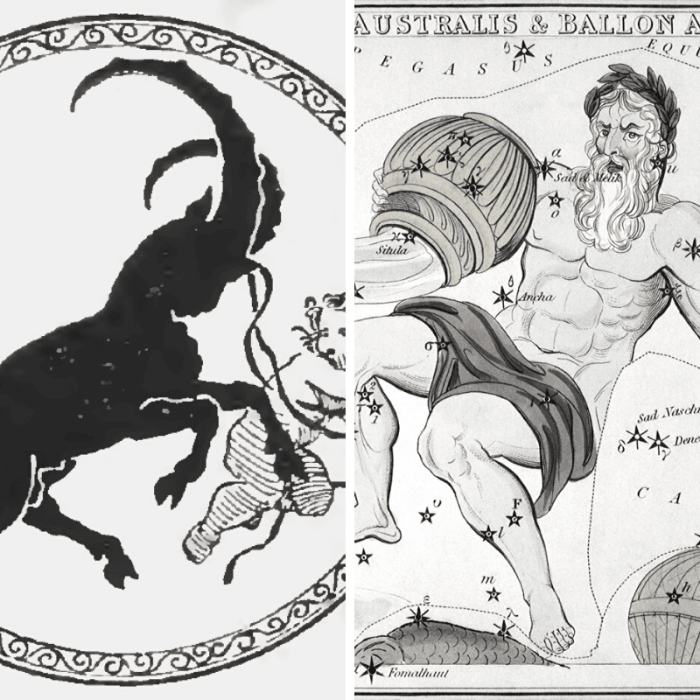 People born in January have either Capricorn (left) or Aquarius (right) as their zodiac sign.