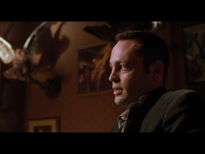Notice the sharpened focus on Vaughn at the expense of clarity in the background. This technique forces the audience’s attention of the subject.