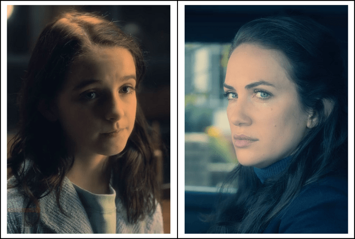 Mckenna Grace and Kate Siegel as Theodora Crain in 'The Haunting of Hill House' season 1 (2018), a Netflix Original Series.
