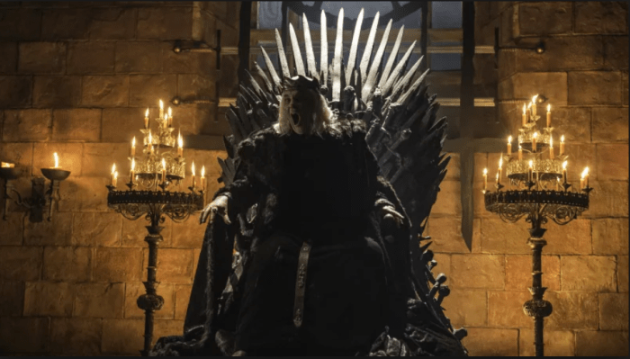 From HBO. The Iron Throne's history is surrounded in death, back-stabbing, and even madness. Rarely does it seem anything around it is stable.