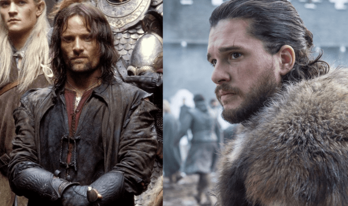 Courtesy of HBO and New Line Cinema. Aragorn and Jon were fault lines to the profile subjects because their true identities threatened their self-perceptions.
