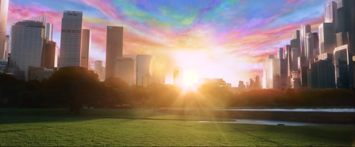 After reloading the Matrix, when the storm clears, and the rainbow appears, Neo comes forth as truly being "The One."
