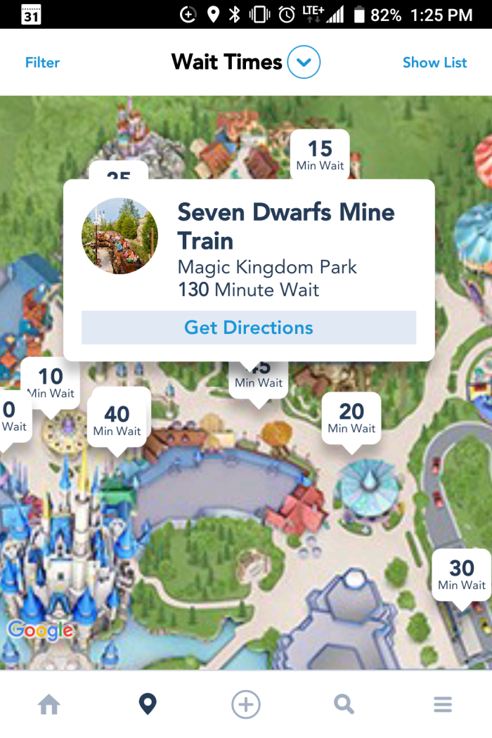 The My Disney Experience App is extremely useful, but requires a lot of battery power to maintain throughout a whole park day.