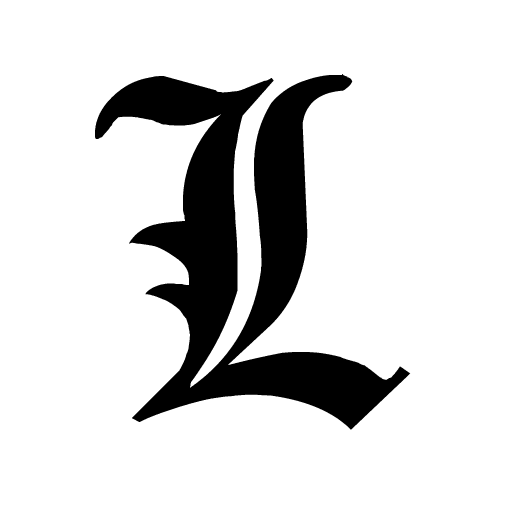 Lawliet goes undercover by the letter L, shown on screen during messages in Old English font.