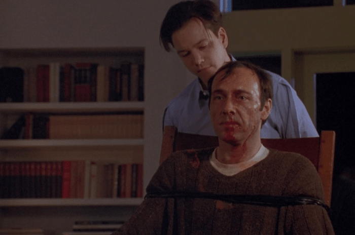The tables have turned as Guy (Frank Whaley) lets his sadistic side show, and Buddy (Kevin Spacey) reveals a sliver or vulnerability.