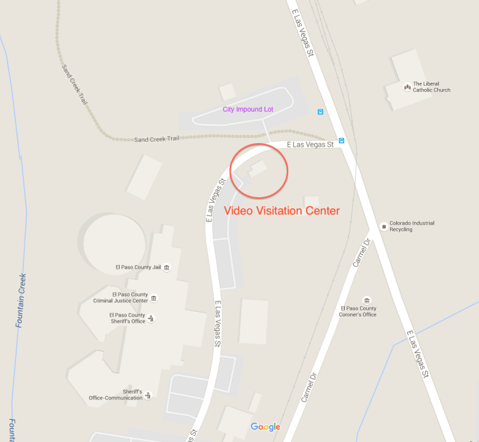 Location of Video Visitation at the El Paso County (Colorado) Criminal Justice Center.