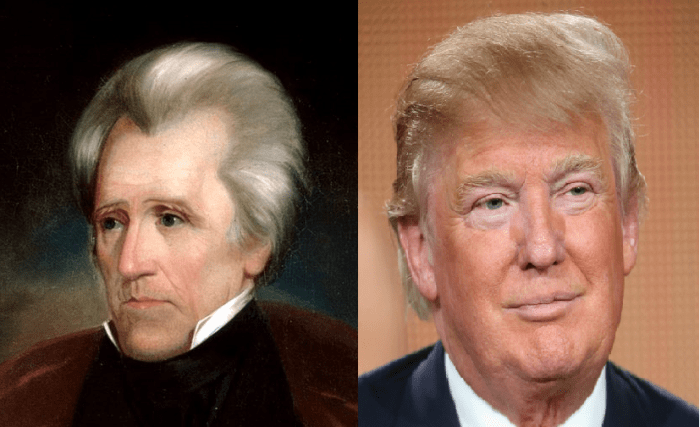 Andrew Jackson and Donald Trump. Even the combover is disturbingly similar.