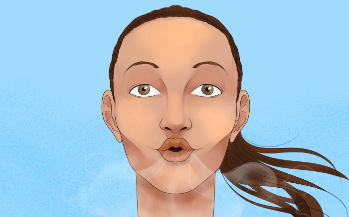 Exhaling through pursed lips is a great way to reduce a feeling of breathlessness while making each breath more efficient.
