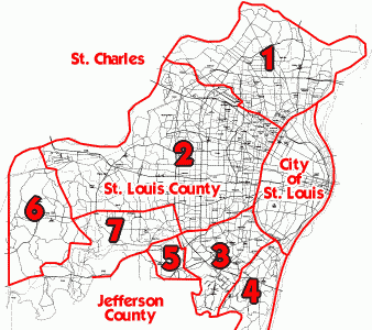 7 St. Louis County Police Precincts in 2018 There were 5 St. Louis County Precincts in 1982 when this incident occurred.