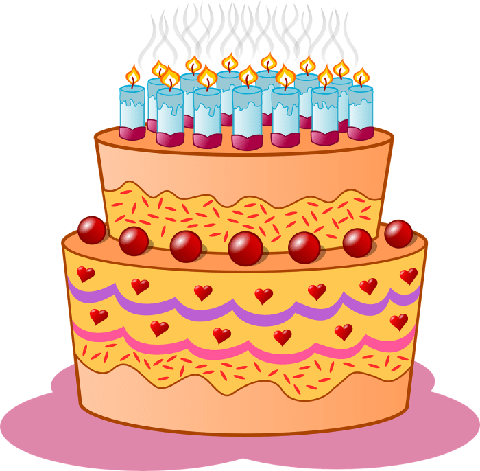 The birthday cake has a lot of candles, even when each candle represents a decade. instead of a year.