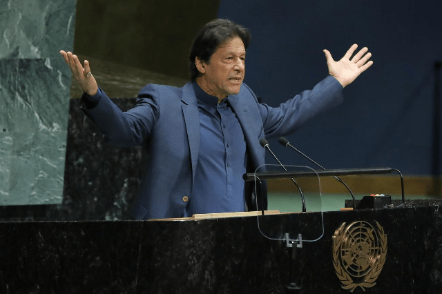 Fig. 3. Prime Minister of Pakistan Imran Khan addresses the 74th annual UN General Assembly.