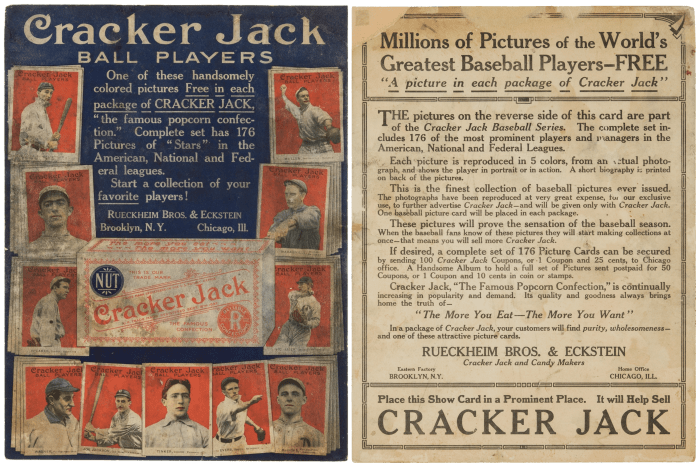 Baseball cards of everyone's favorite players were given out in Cracker Jack boxes, which is why Cracker Jack is mentioned in the lyrics.