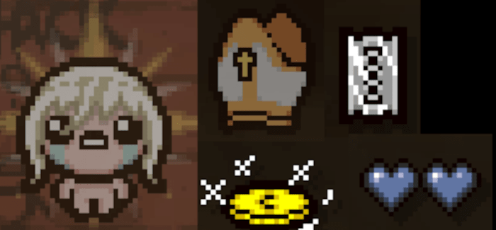 These are the random starting items I started with while playing as Eden.
