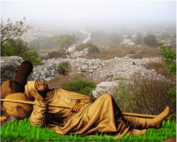 Forced to abandon the comforts of home, Jacob, on the way to Haran, finds himself in the mountainous, uncharted wilderness of a strange land.