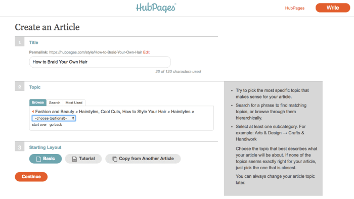 The first title you enter and save for a new article will be a part of that article's permanent URL. You can also adjust the URL from this page by clicking "Edit" next to the URL permalink.