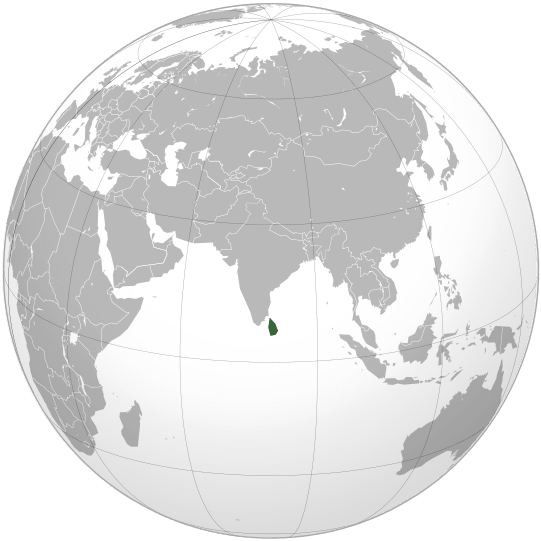 Permission is granted to copy, distribute and/or modify this document under the terms of the GNU Free Documentation License. see: http://en.wikipedia.org/wiki/File:Sri_Lanka_%28orthographic_projection%29.svg