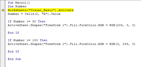 Excel 2007 and Excel 2010 showing an error exists in the Visual Basic code that was run.