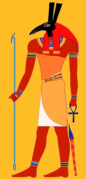 Notice the rod in his hand and compare to God's command for Moses to strike the earth with the rod.