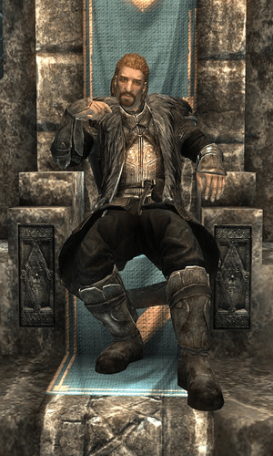 Ulfric Stormcloak, the Nordic Jarl of Windhelm and the leader of the infamous Stormcloak Rebellion.