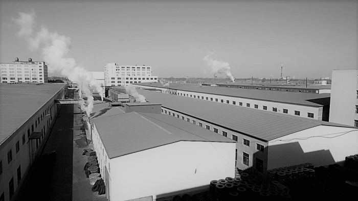 This illustration shows an Alcoa aluminum wheel plant where multiple sizes of aluminum rims are manufactured.