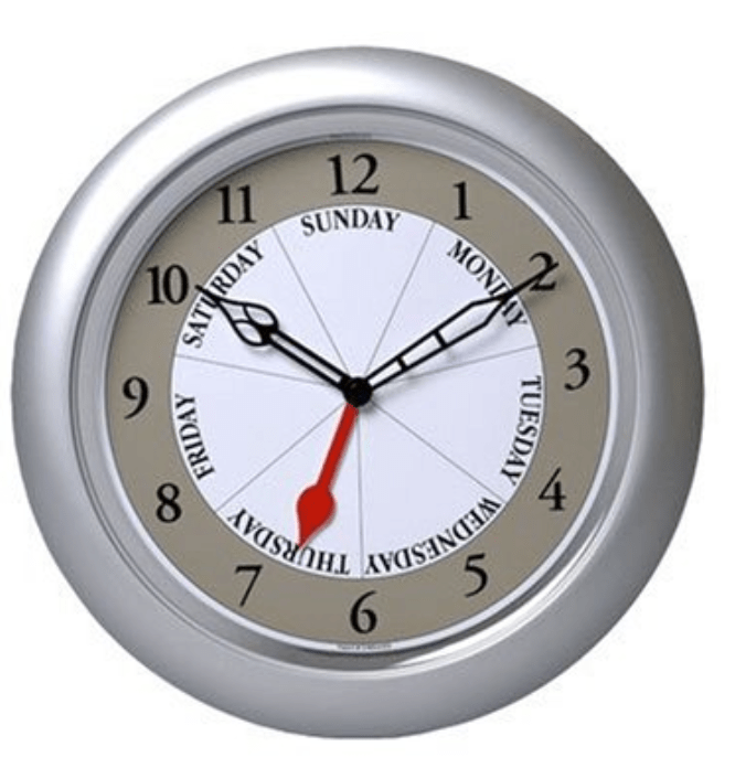 Click the link in the text to the left to see some incredible day clocks - including a few that are great for Alzheimer and dementia patients.