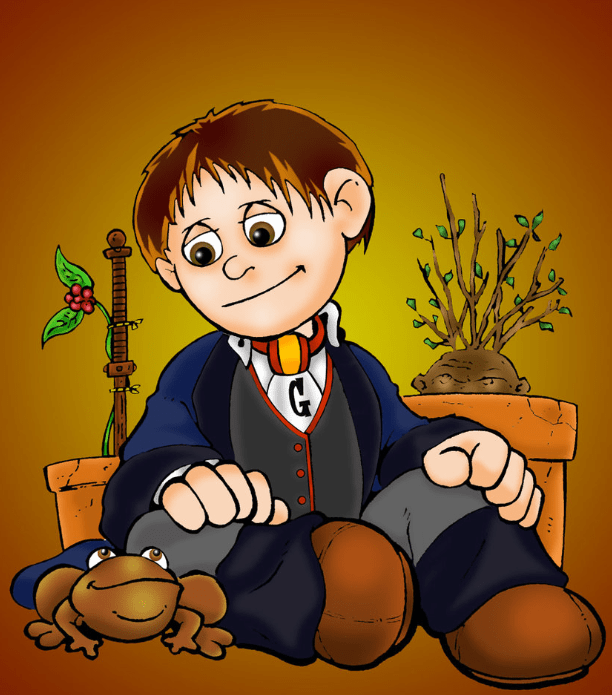 This picture of Neville Longbottom essentially tells you everything you need to know - he loves his frog and he's amazing with plants!